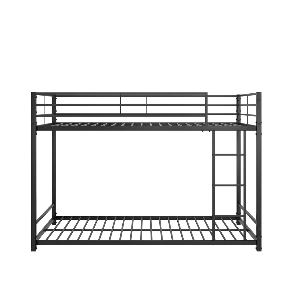 Black Twin Over Twin Metal Bunk Bed with Ladder and Safety Guardrails P97107