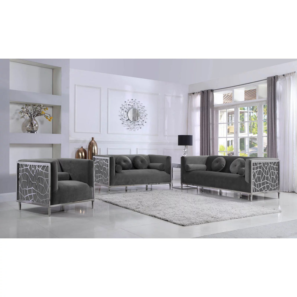 Black Velvet Loveseat K8678