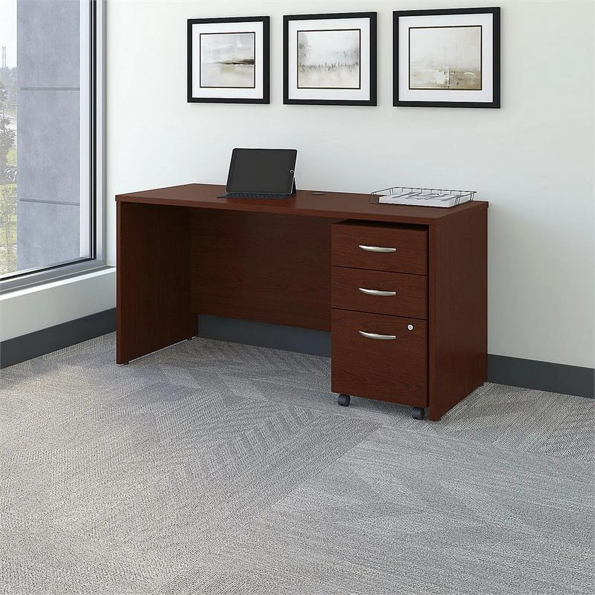 Mahogany Office Desk with Drawers D231374