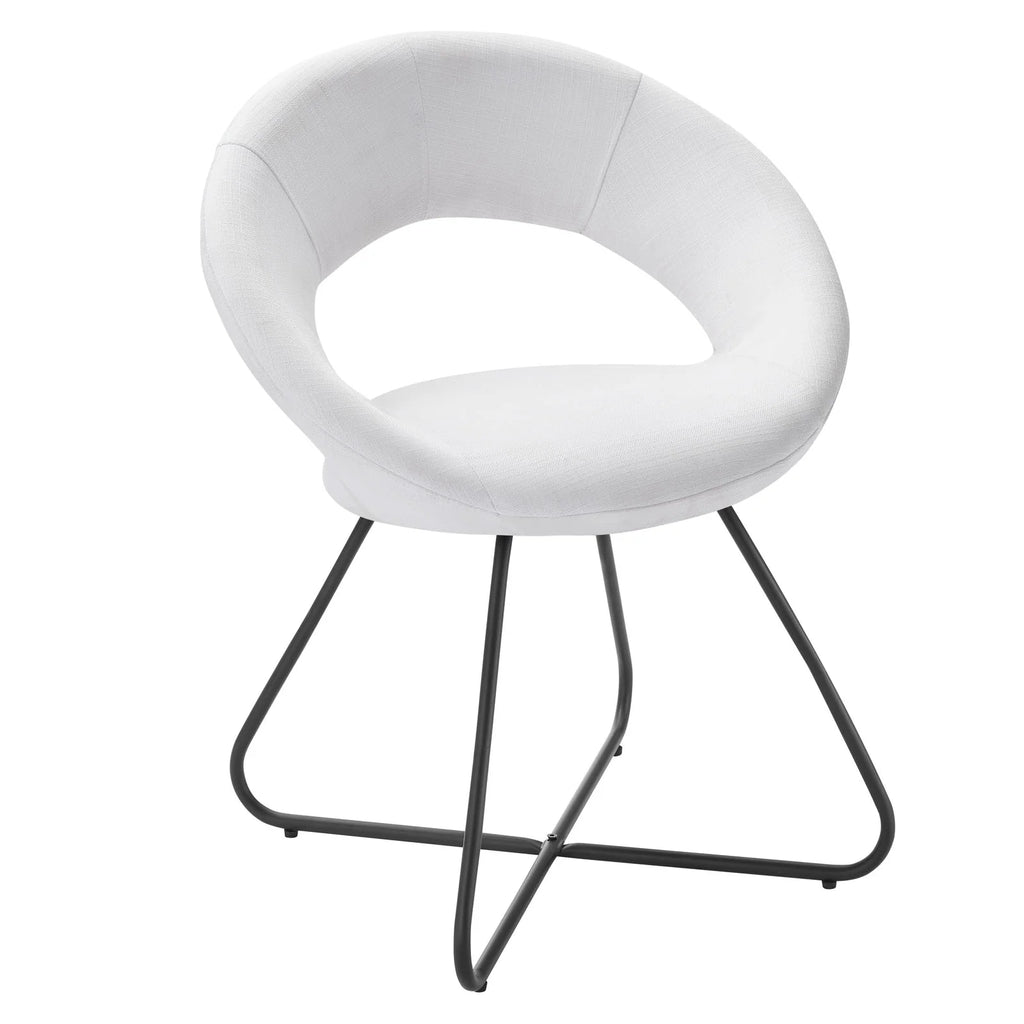 Upholstered Fabric Dining Chair Set of 2 Black White U184