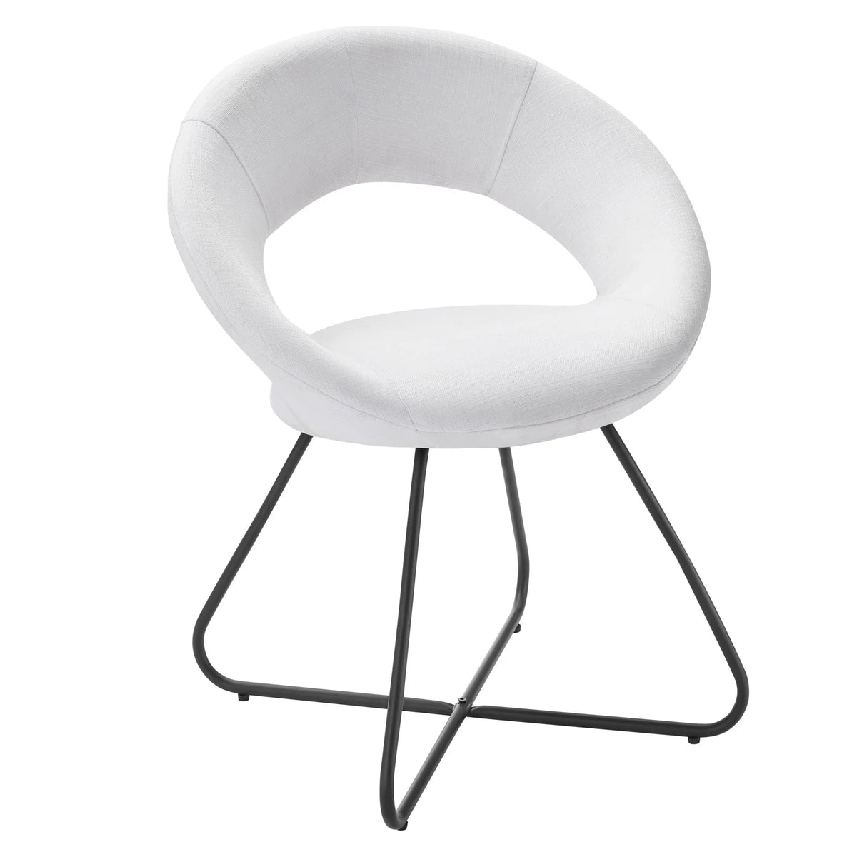 Upholstered Fabric Dining Chair Set of 2 Black White U184