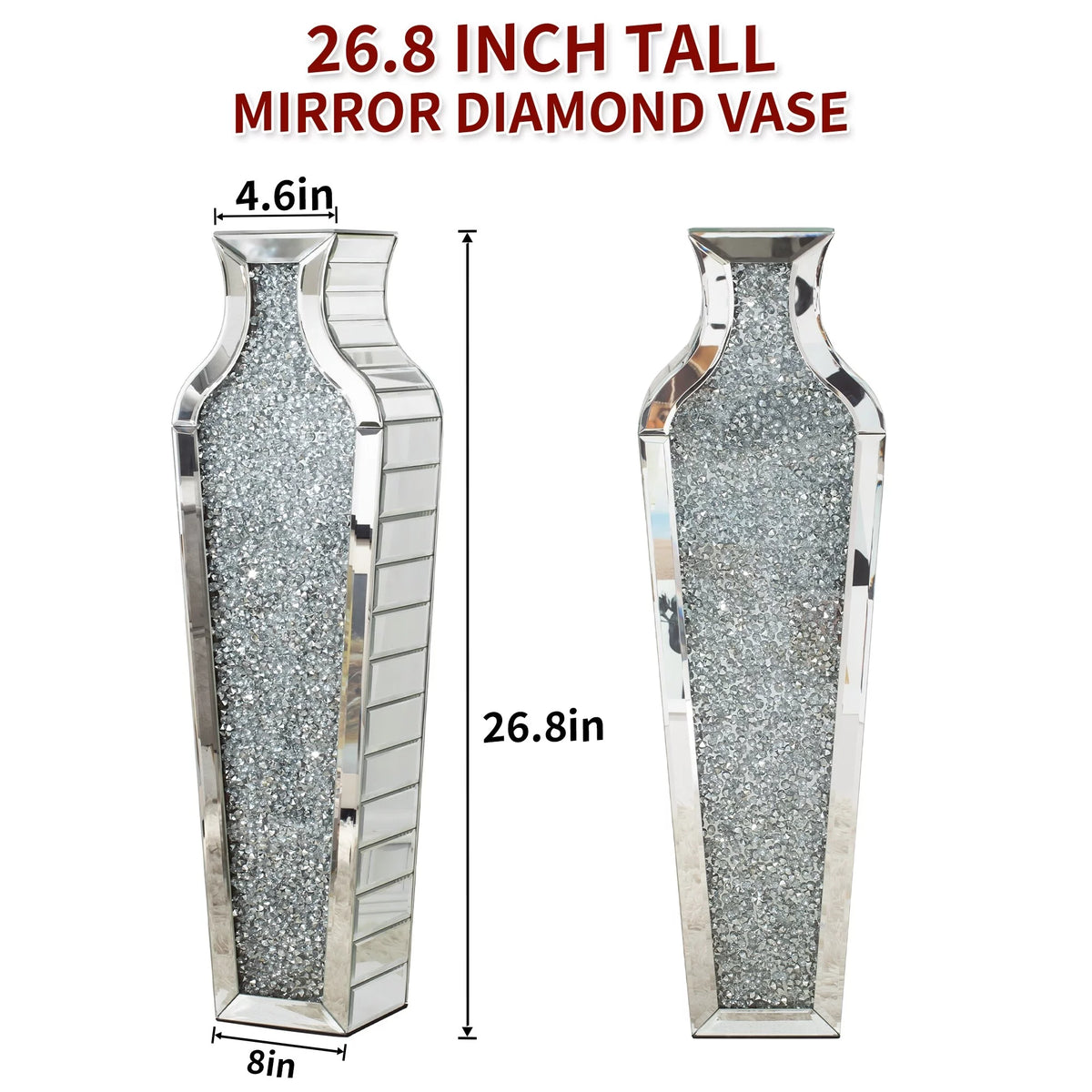 Tall Crushed Diamond Floor Vase P8893