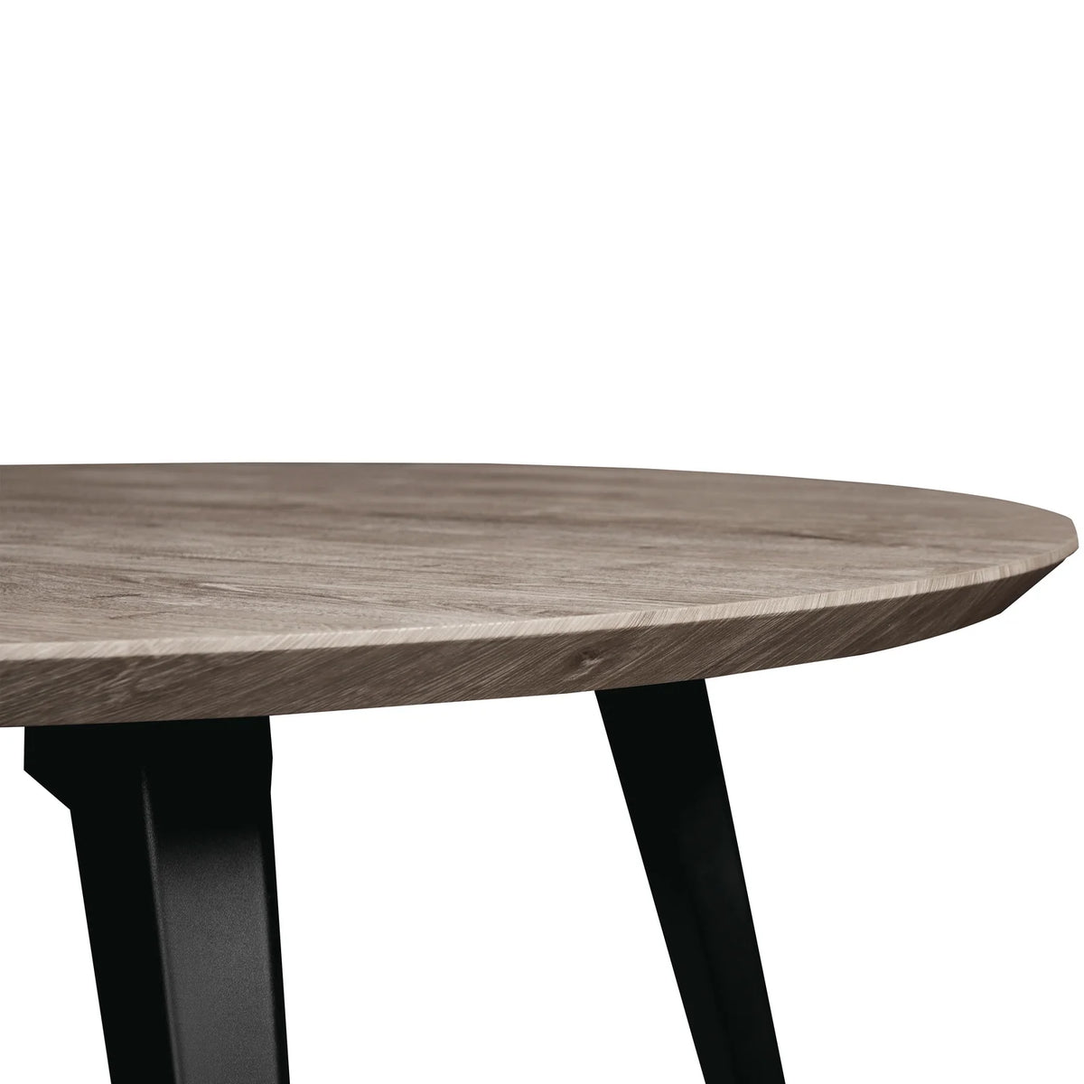 Round Wood 47" Dining Table With Metal Legs C443