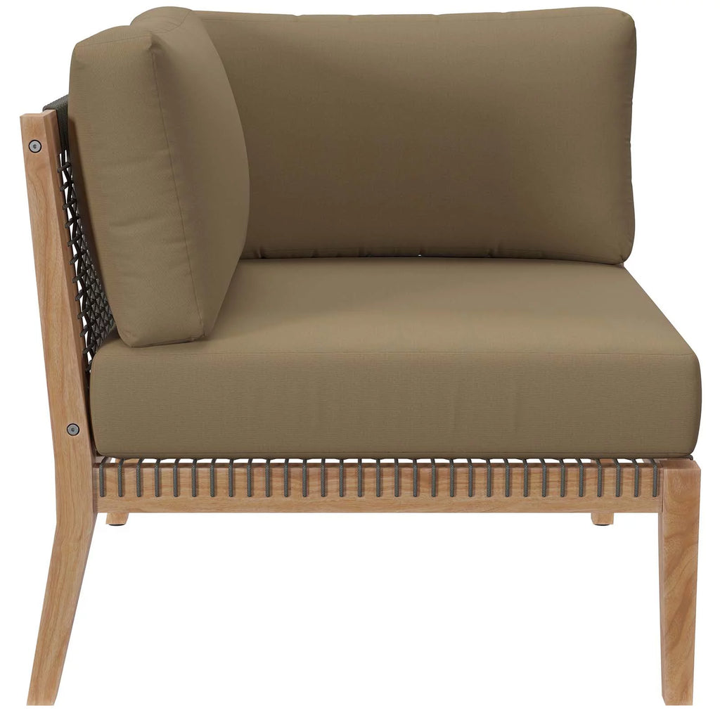 Teak Wood 4-Piece Sectional Sofa W533871