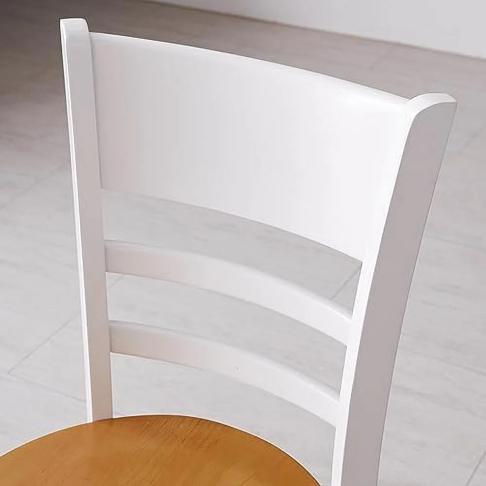 Wooden Dining Chairs Set of 2 Ladder Back Armless Walnut X7269