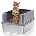 Enclosed Stainless Steel Litter Box XL with High Side U4792