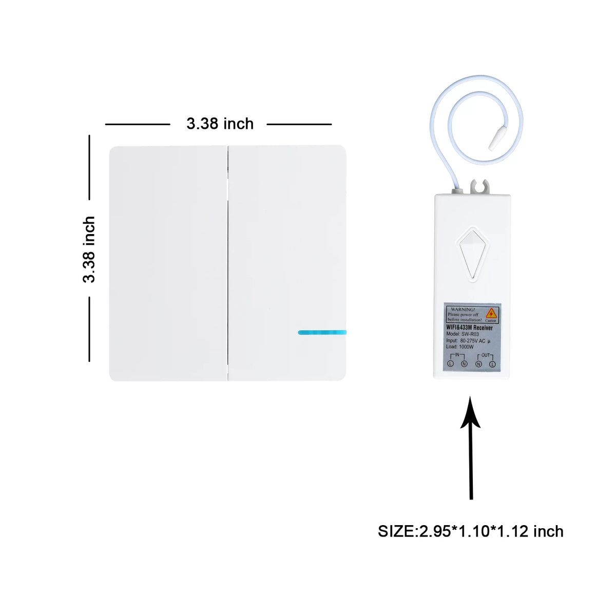 WiFi Wall Switch with 4x WIFI Receiver S35619