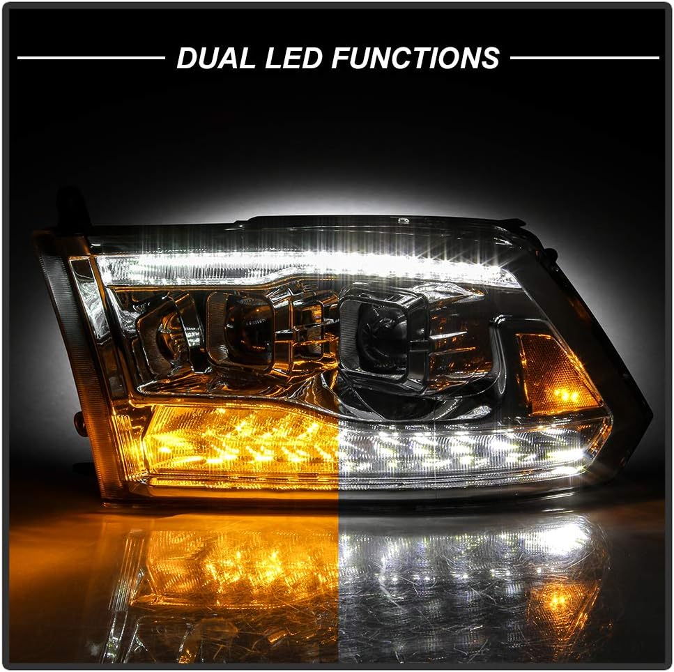 Chrome Housing LED Projector Headlights Assembly X2203