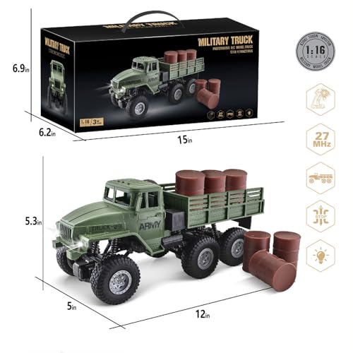 6x6 1/16 Scale 4WD Remote Control Military Truck I827