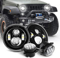 Round 7 inch LED Headlights + 4 inch LED Fog Lights E8906