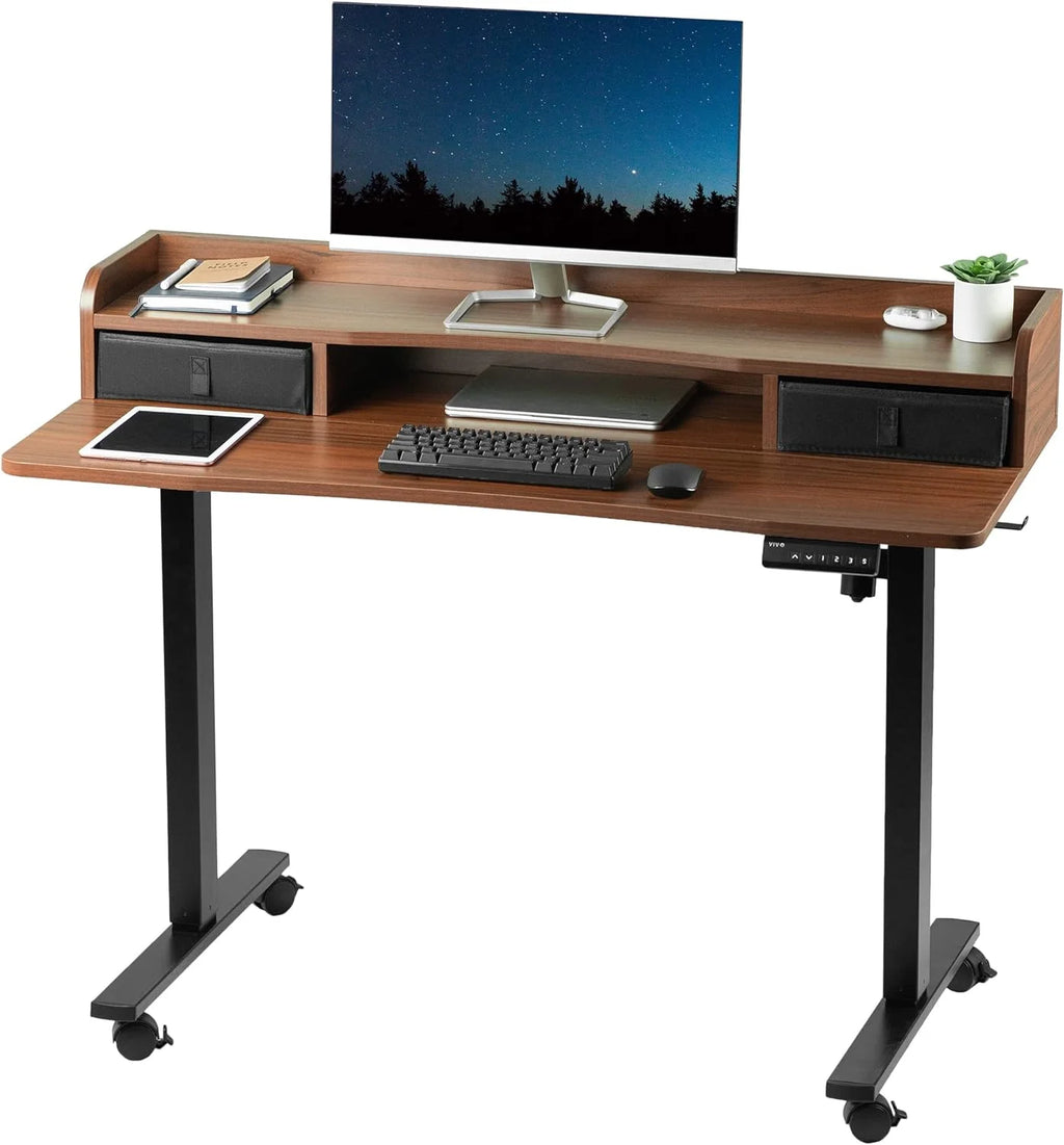Height Adjustable Standing Desk with Storage Drawers H745481