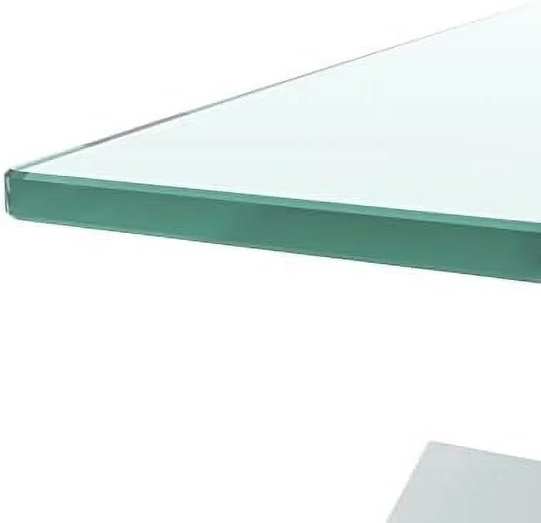 3 Piece Glass Coffee Table and End Tables Set with Tempered Glass Tabletop and Metal Frame S4216