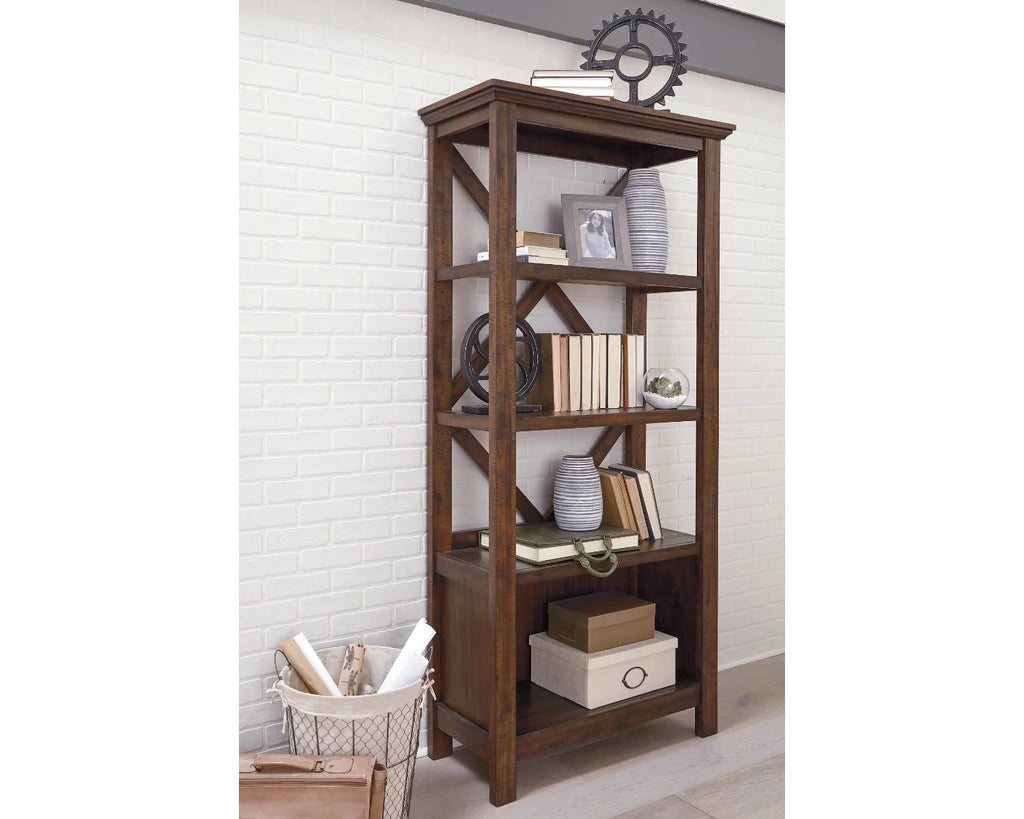75" Rustic Brown Bookcase U39476