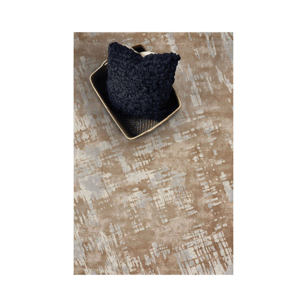 Tan Light Blue Small Rug B3088