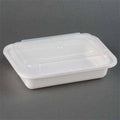 16 oz White Rectangular Container Lid Combo V13384