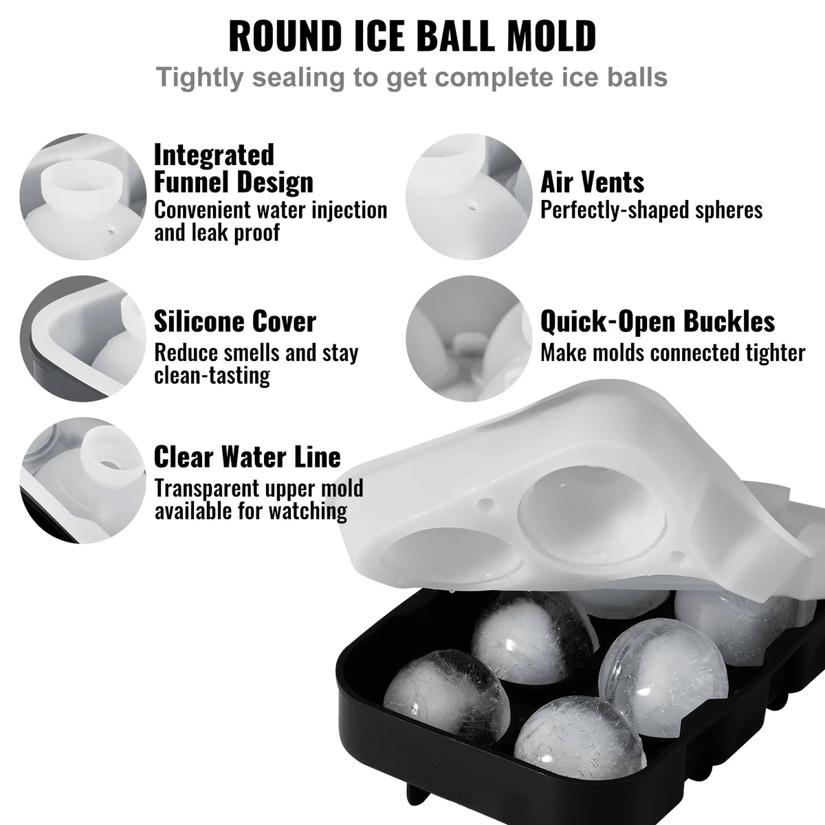 Silicone Ice Cube Tray with Lid 2 Packs X30148