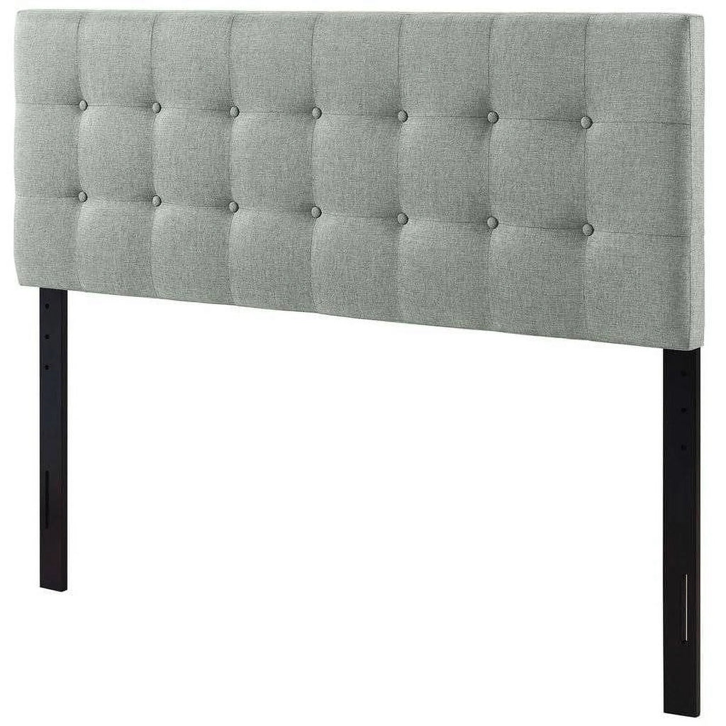 Grey Fabric Button-Tufted Upholstered Headboard A397688