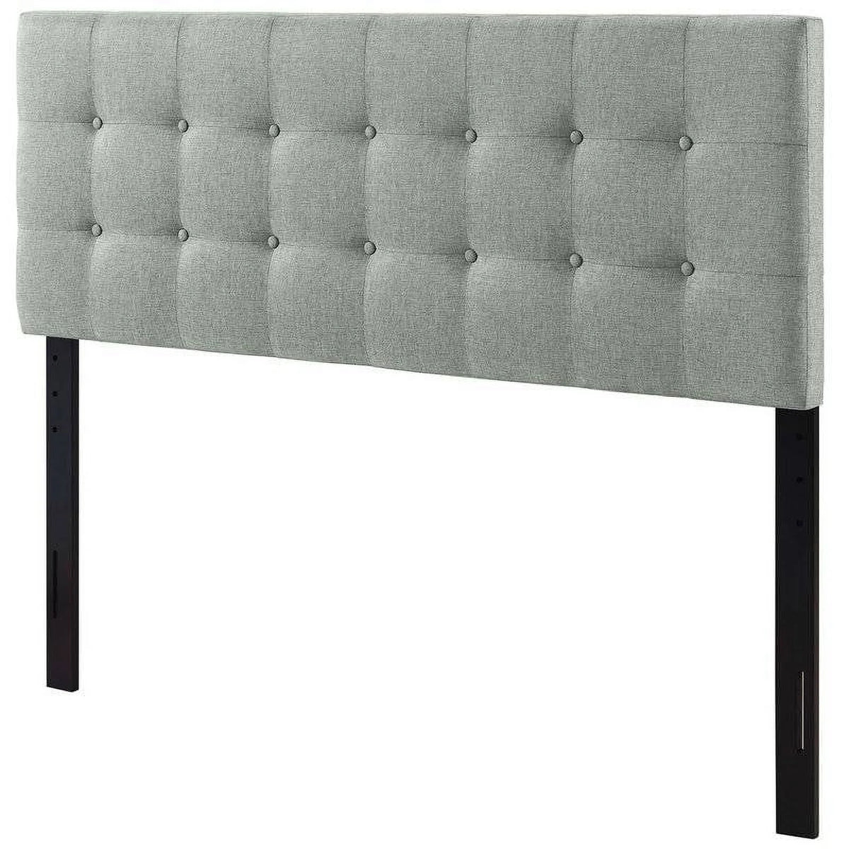 Grey Fabric Button-Tufted Upholstered Headboard A397688