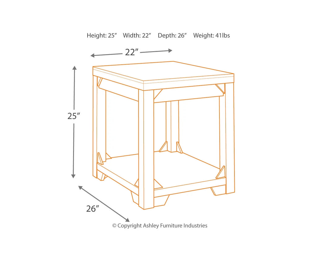 Whitewash End Table P750