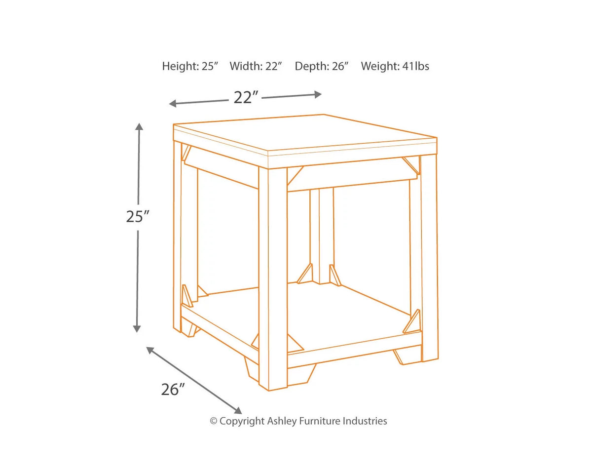 Whitewash End Table P750