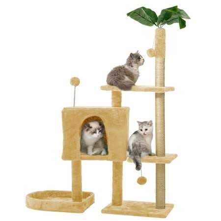 52in Cat Tree with Scratching Posts Plush Perch O14993