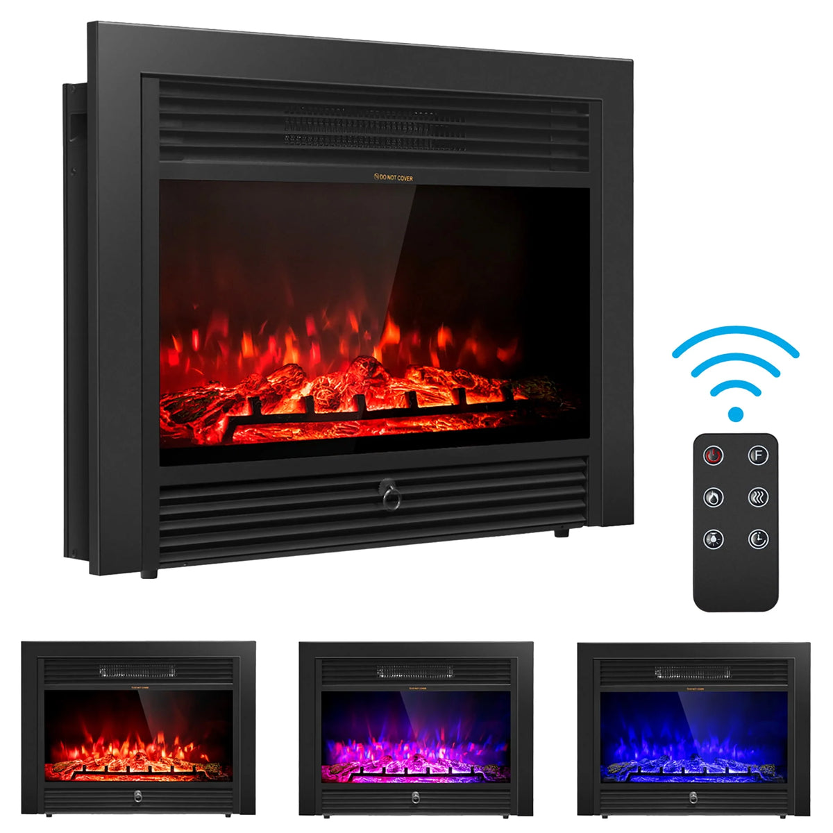 28.5 Electric Fireplace Insert Heater with Remote Y1681
