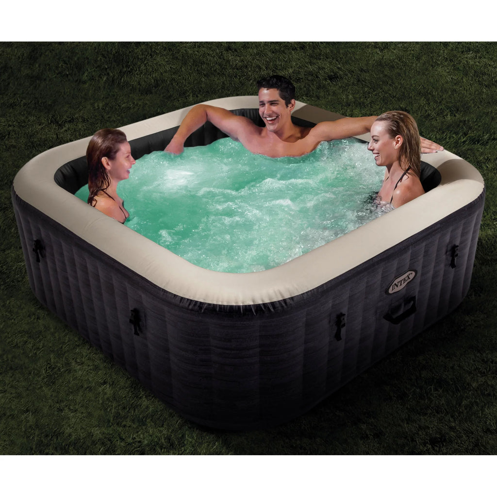 Inflatable Square Hot Tub with Maintenance Accessory Kit O14075