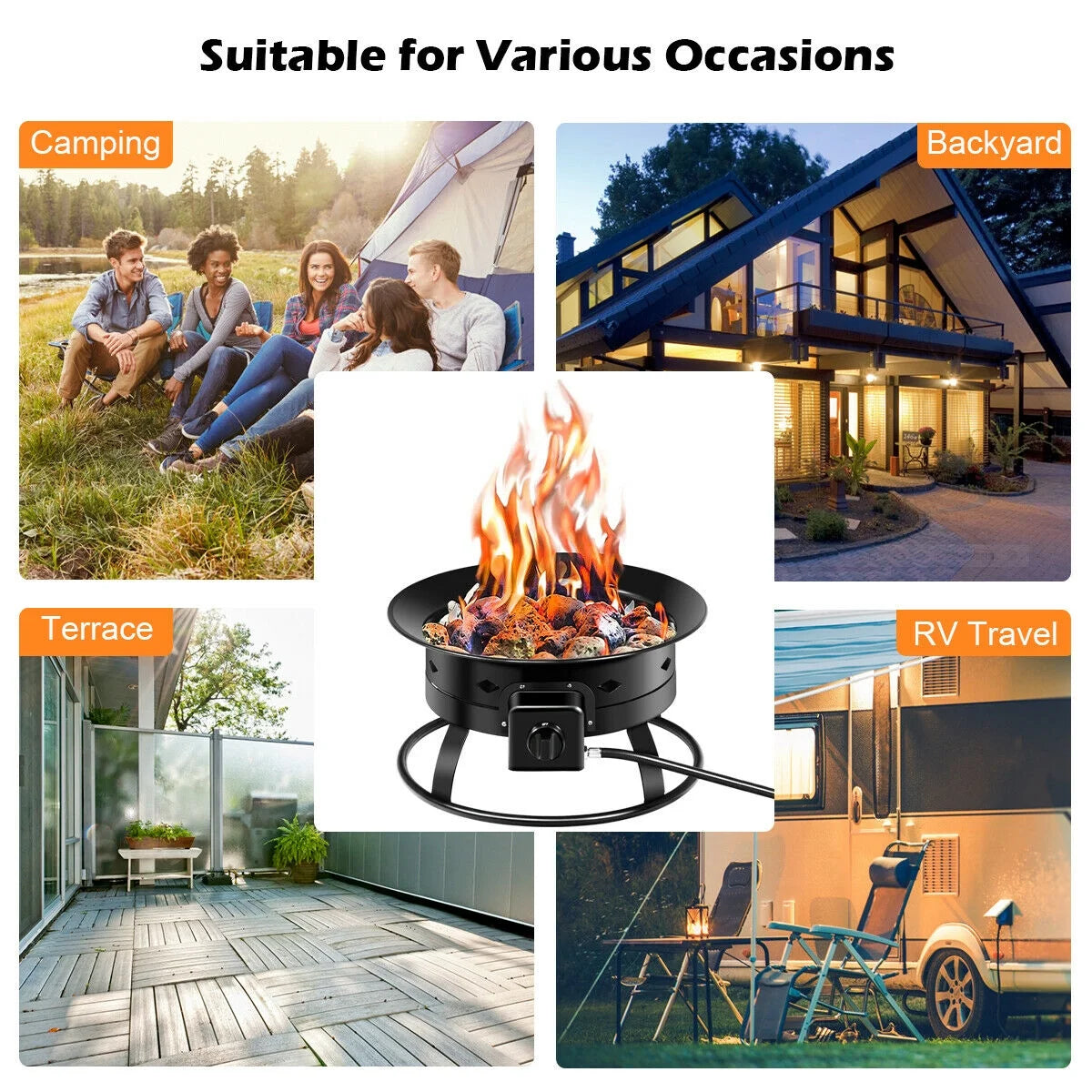 Portable Propane Fire Pit V9655