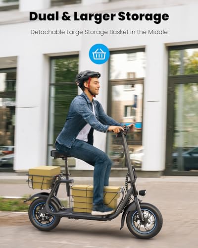 Electric Scooter with Seat, 550W Motor, 20-Mile Range Q8495