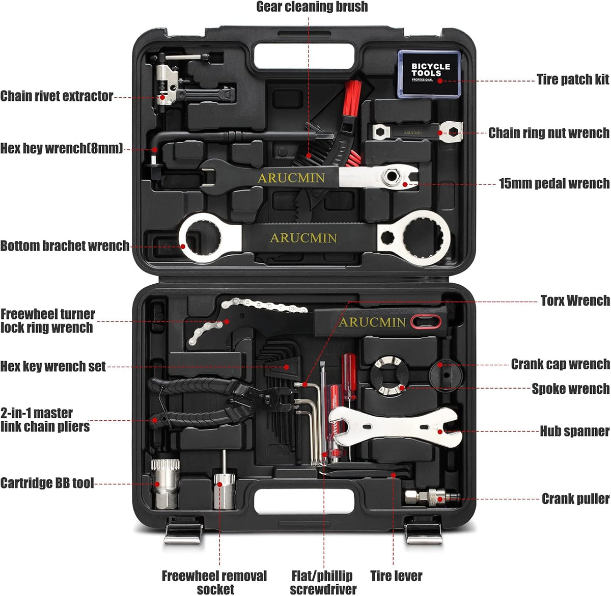 24-Piece Bike Repair Tool Set with Storage Case D51535