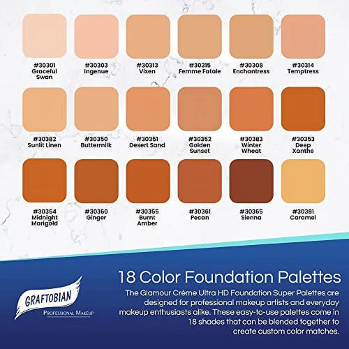 18 Warm Undertone Cream Foundation Palette V965007