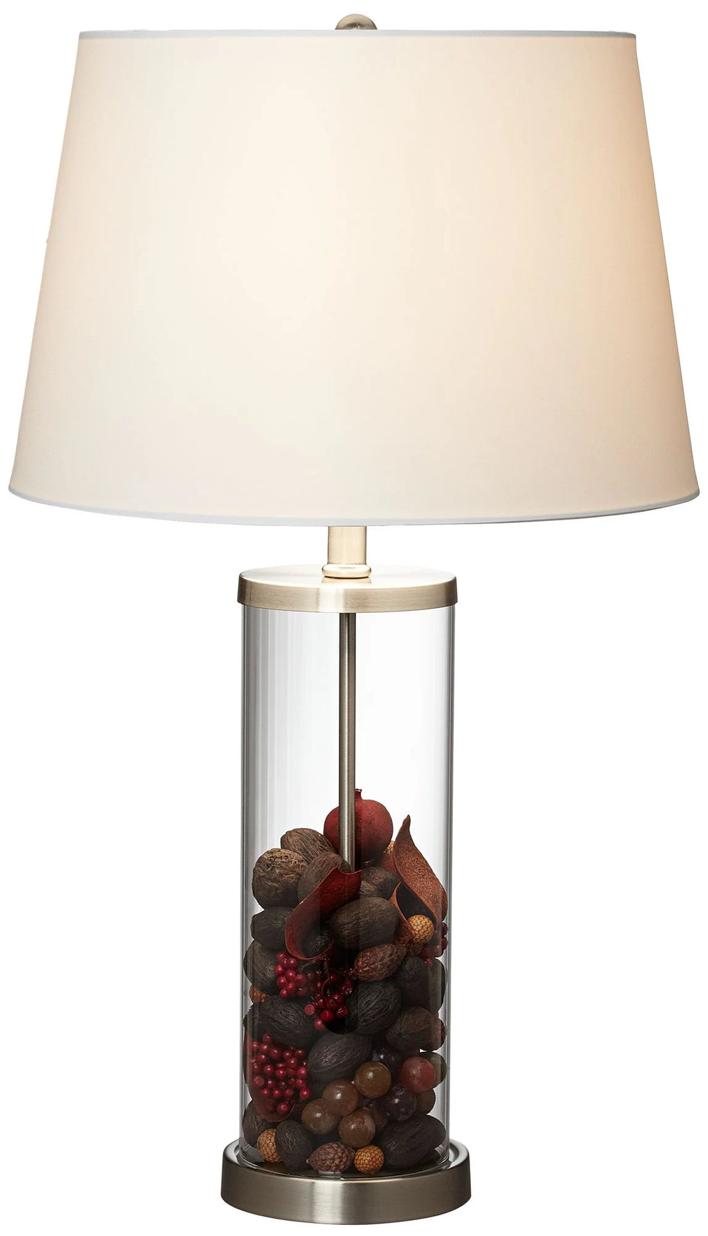 Set of 2 Clear Glass Fillable Steel Table Lamps K617