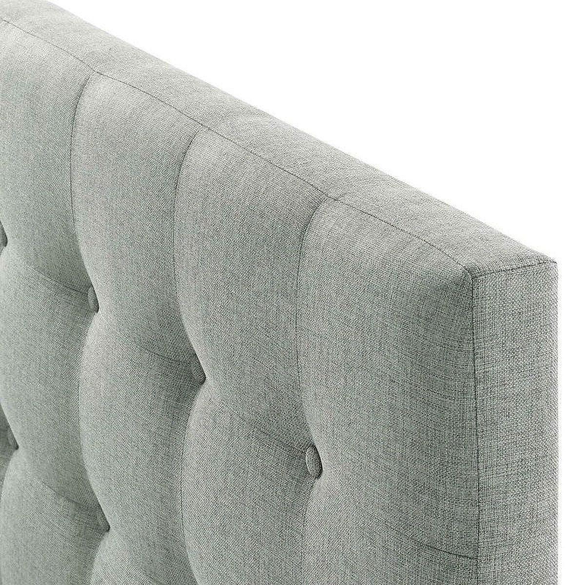 Grey Fabric Button-Tufted Upholstered Headboard A397688