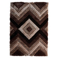 Brown Geometric Polyester Area Rug 3'5 x 5'5 H511