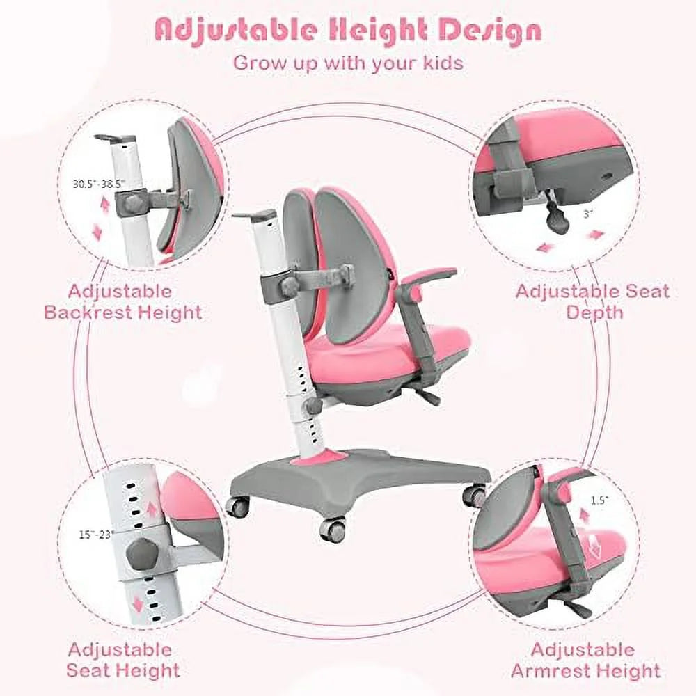 Adjustable Height Ergonomic Computer Chair with Footrest and Flip-up Armrest C48858