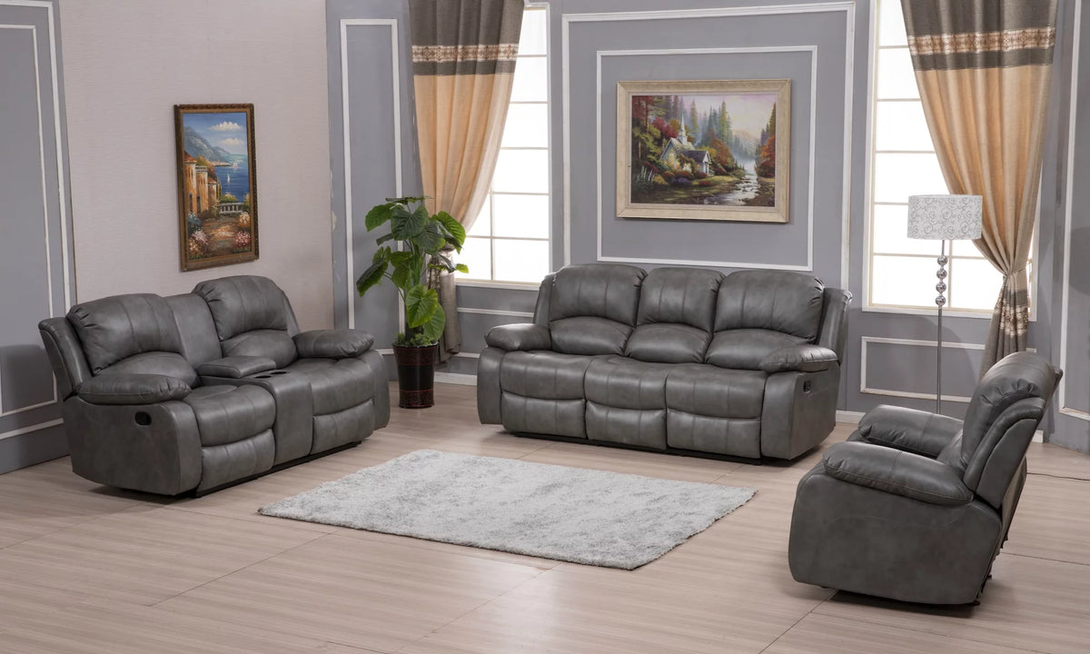 Bonded Leather Reclining Sofa 3 Piece Set D680306