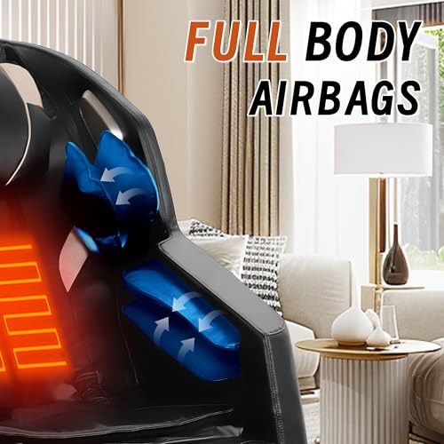 Black Full Body Zero Gravity Massage Chair with Heating V892856