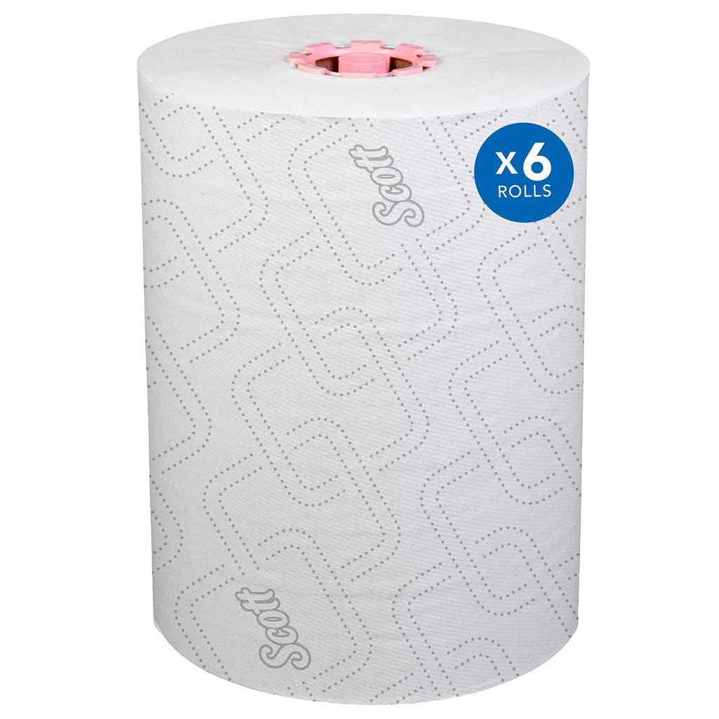 White Hard Roll Towels, 6 Rolls/Case J50395