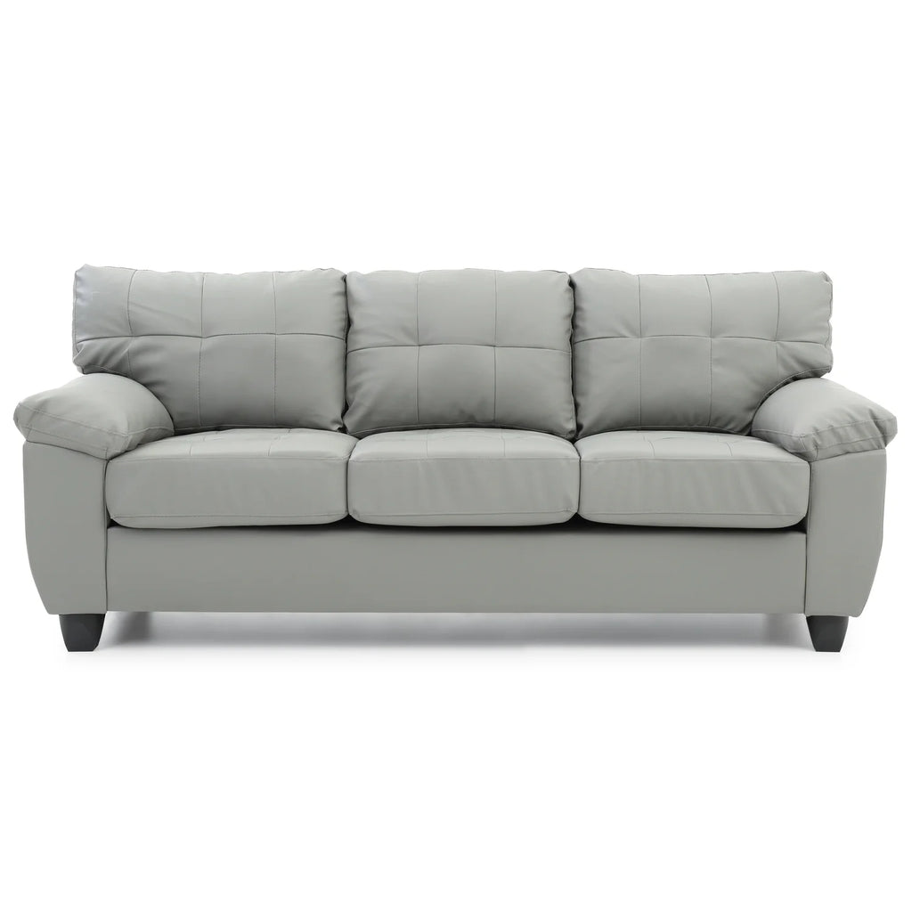 Gray Faux Leather Sofa E1030