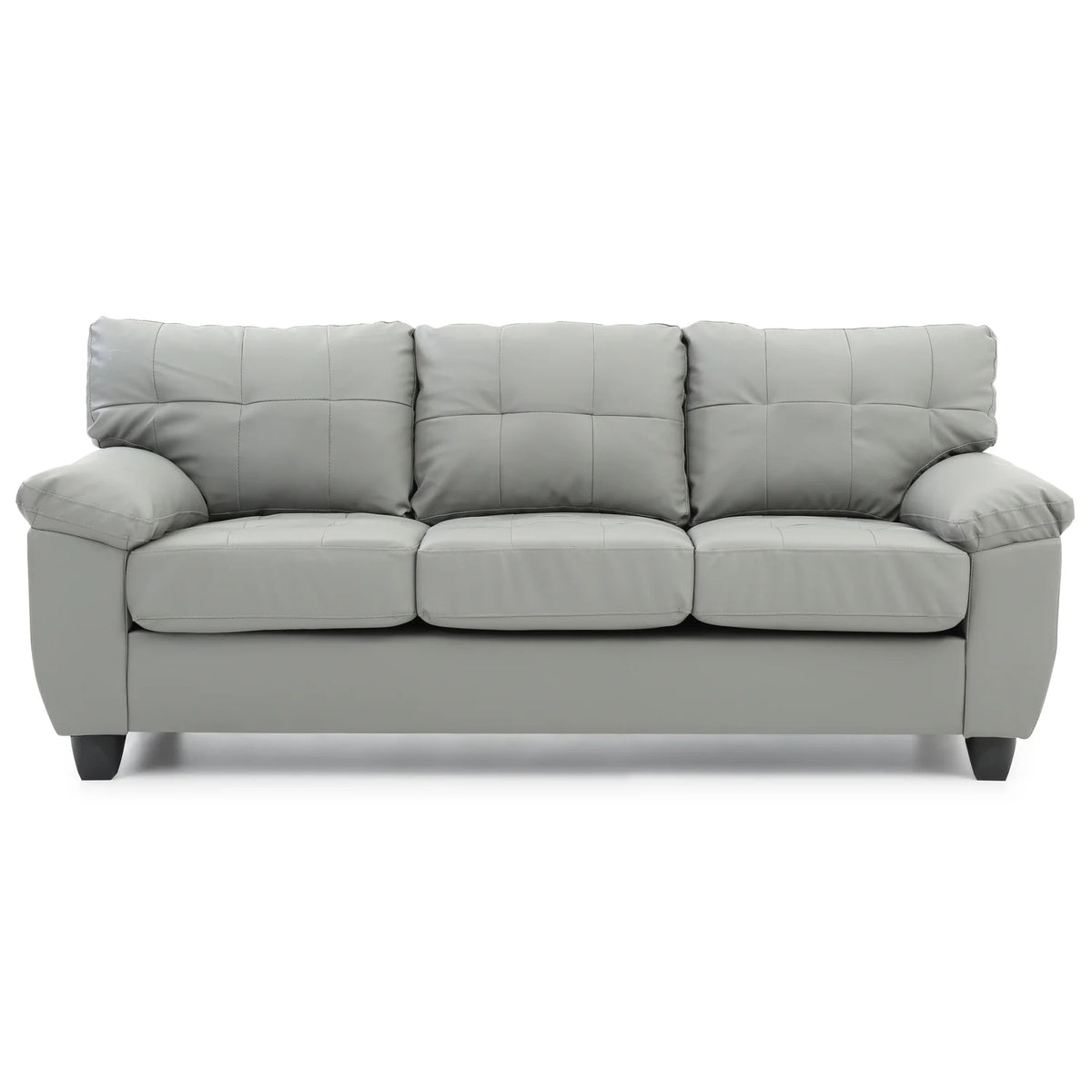 Gray Faux Leather Sofa E1030