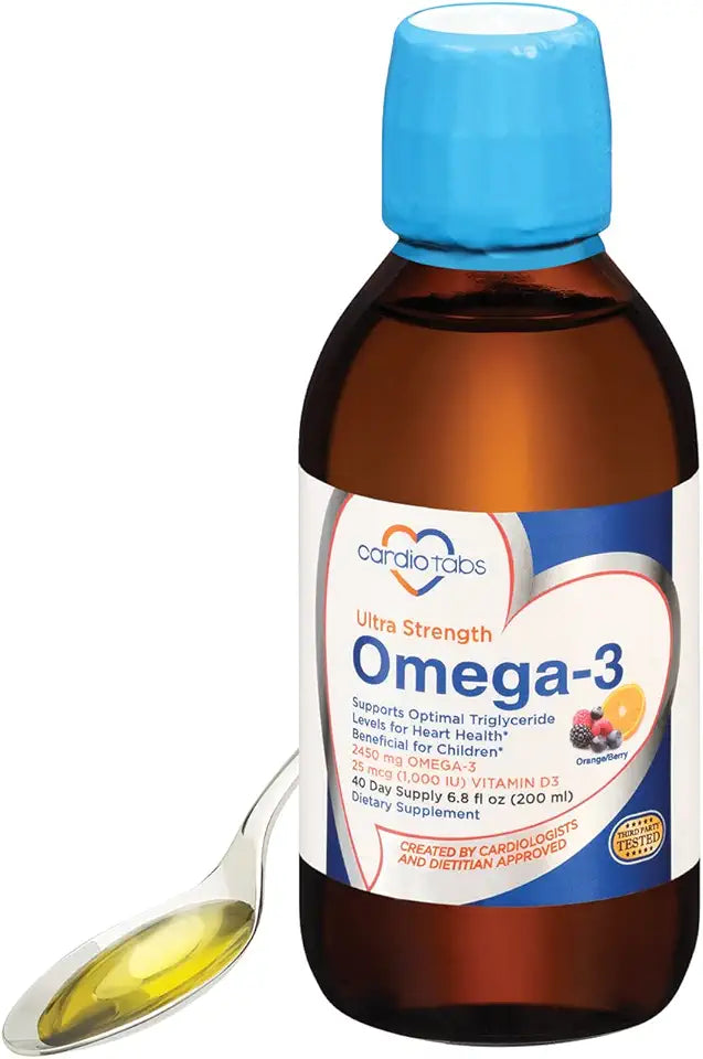 Liquid Omega-3 + Vitamin D3 Fish Oil Supplement 4,500mg V356