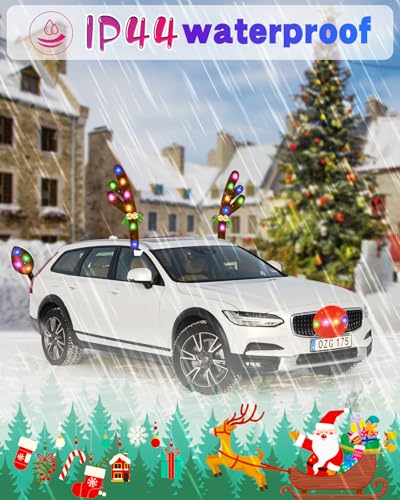 Christmas Reindeer Antlers Car Decoration Kit IP44 Waterproof LED Lights Multicolor T48167