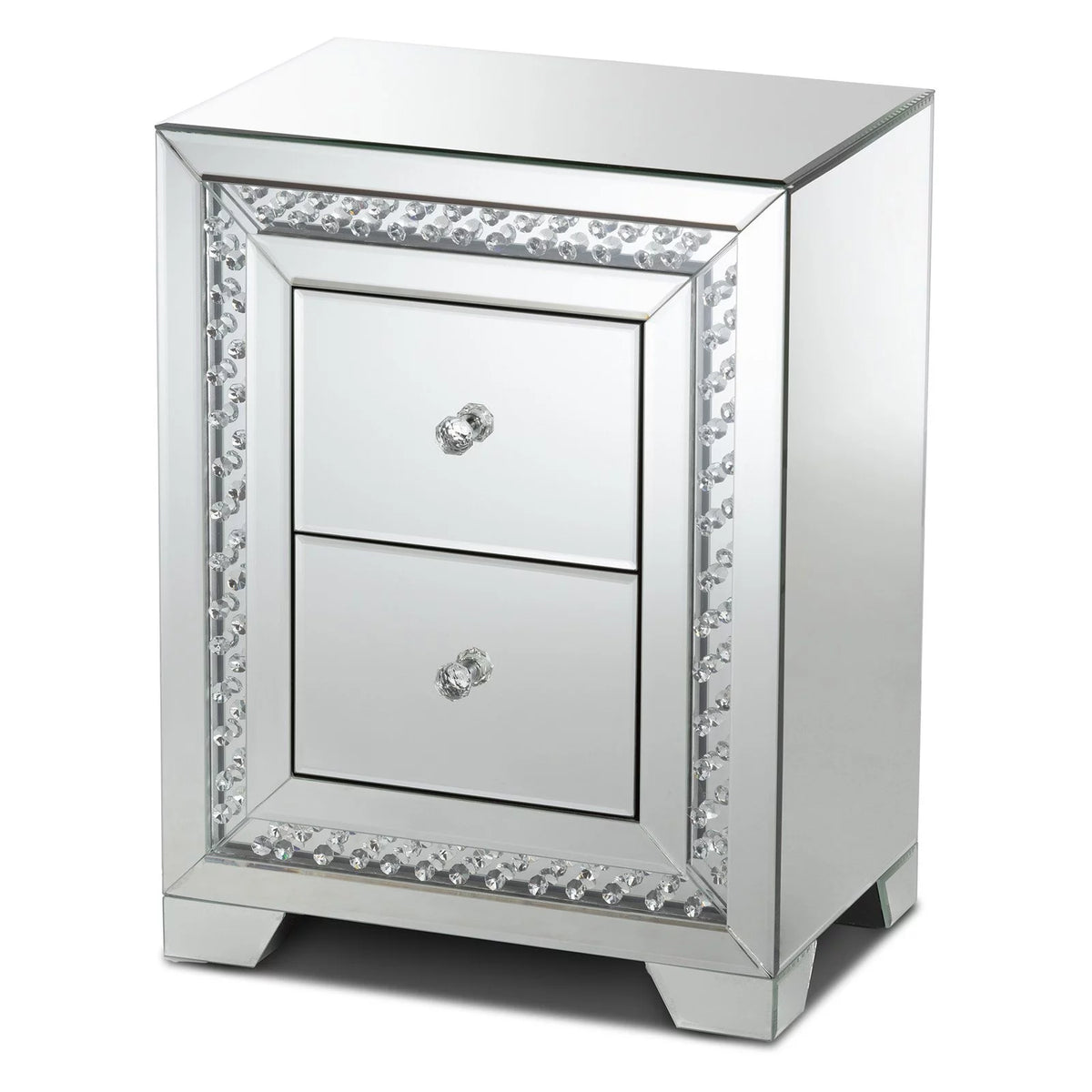 Mirrored 2-Drawer End Table O5607