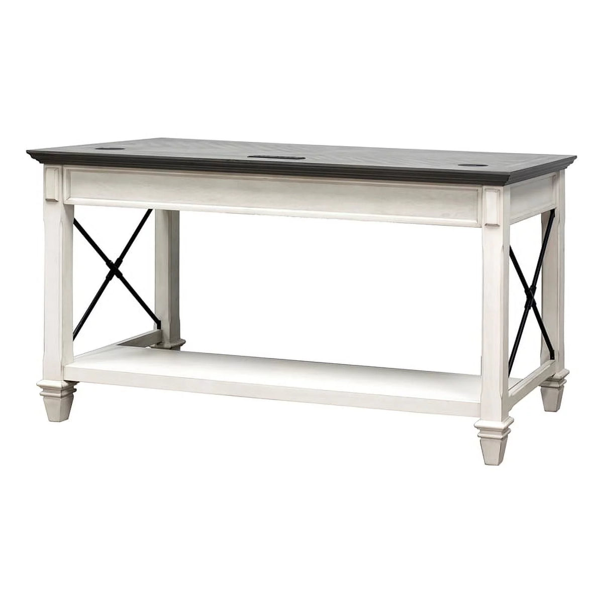 White Wood Height Adjustable Sit/Stand Desk D39175