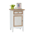 White Nightstand with Drawer and Storage V652056