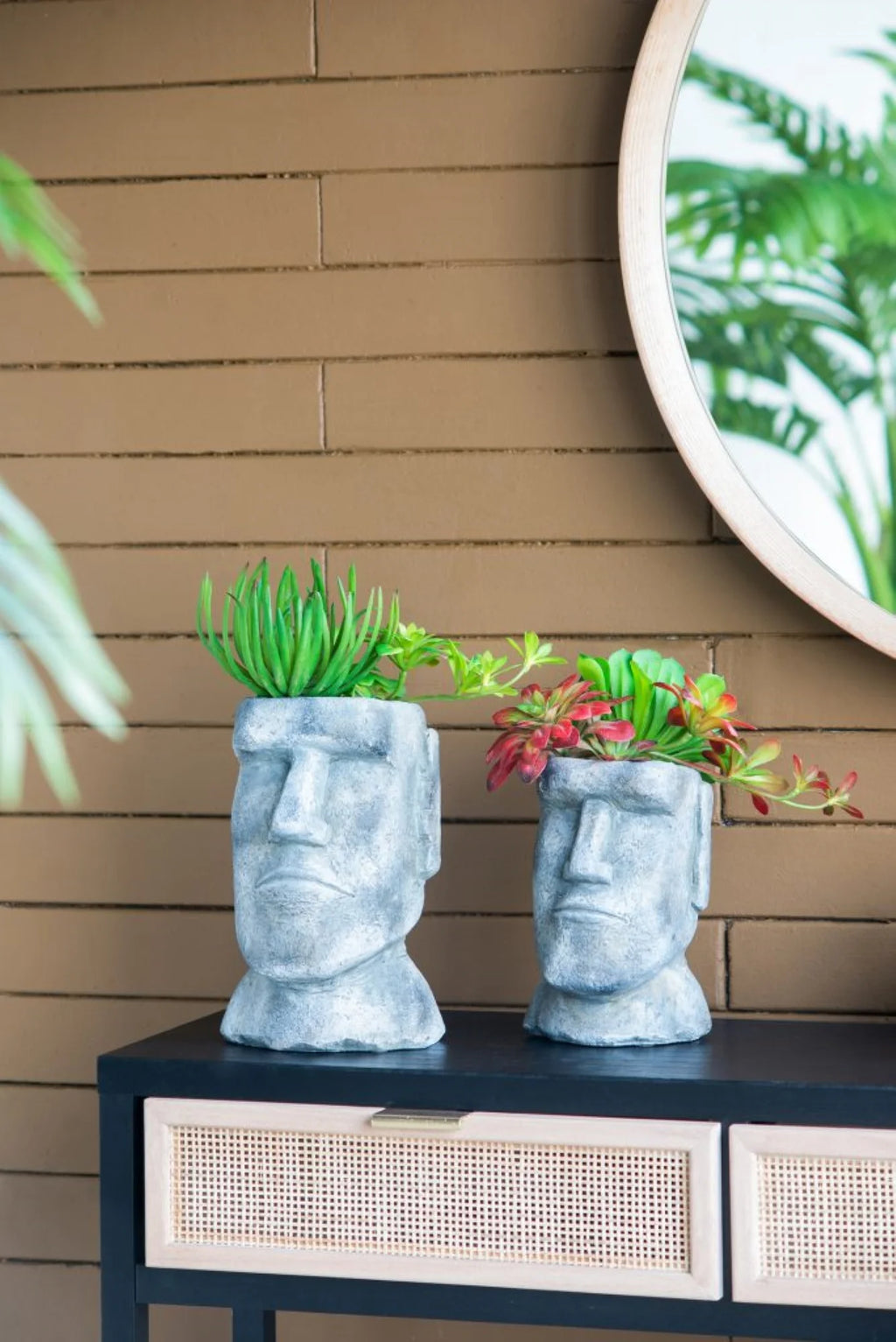 Easter Island Stone Statue Planter F94417