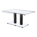 Glass Top Dining Table in Black and Silver N97161