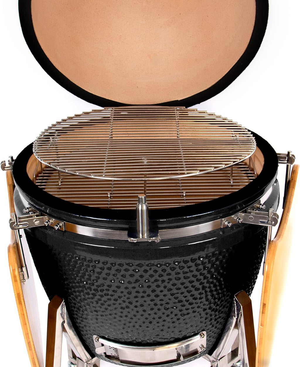 24 Kamado Ceramic Grill with Stainless Steel Cart I85126