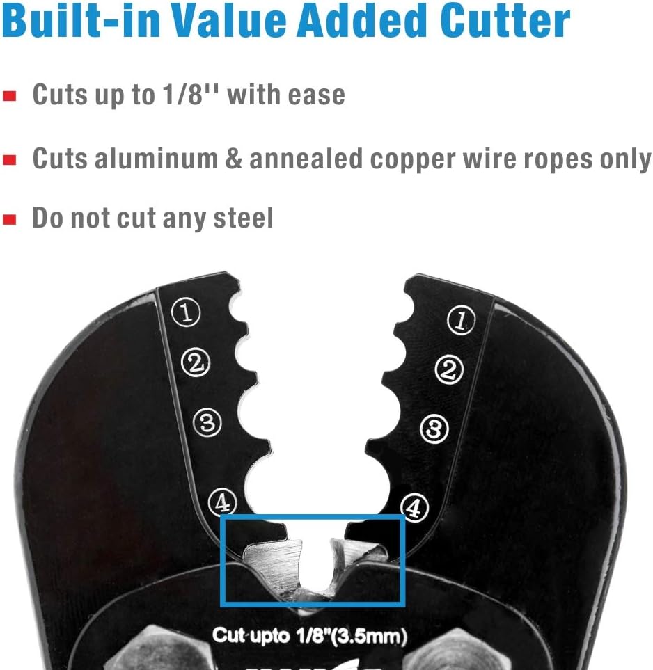 Swaging Tool Wire Rope Crimping Tools with Cable Cutter Pack of 2 F632