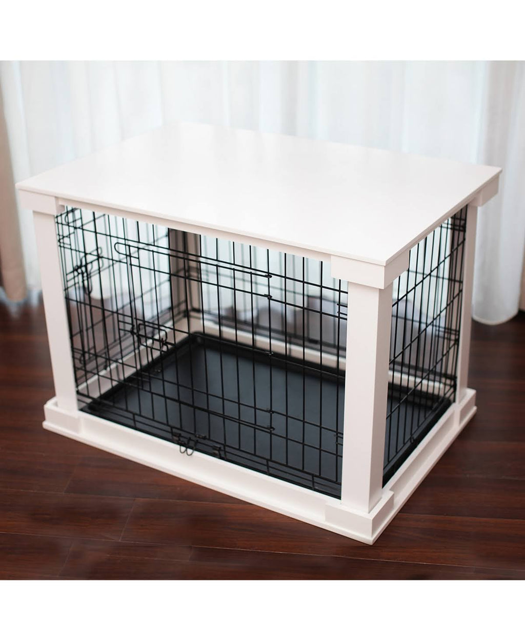 White Medium Cage with Crate Cover D641